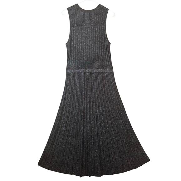 Banana Republic Lustro Metallic Sweater Dress Navy Metallic Stripes Medium‎ New - Picture 7 of 9